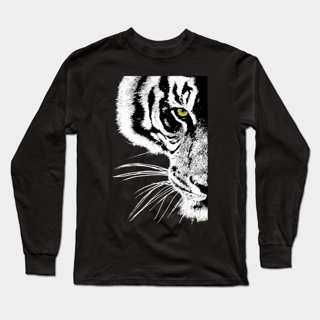 Eye of the Tiger Long Sleeve T-Shirt by RobertBretonArt